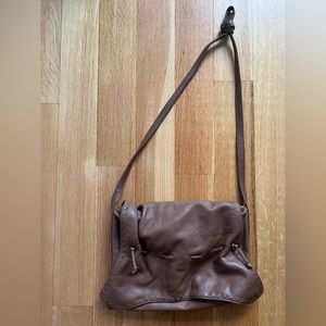 Vintage Carlos Falchi leather brown crossbody
